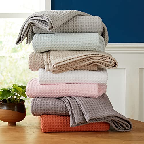 Market & Place 100% Cotton Waffle Weave Bed Blanket | Soft, Breathable, and Lightweight Blanket for All-Season | Perfect for Layering | Brielle Collection (Full/Queen, White) - Image 3