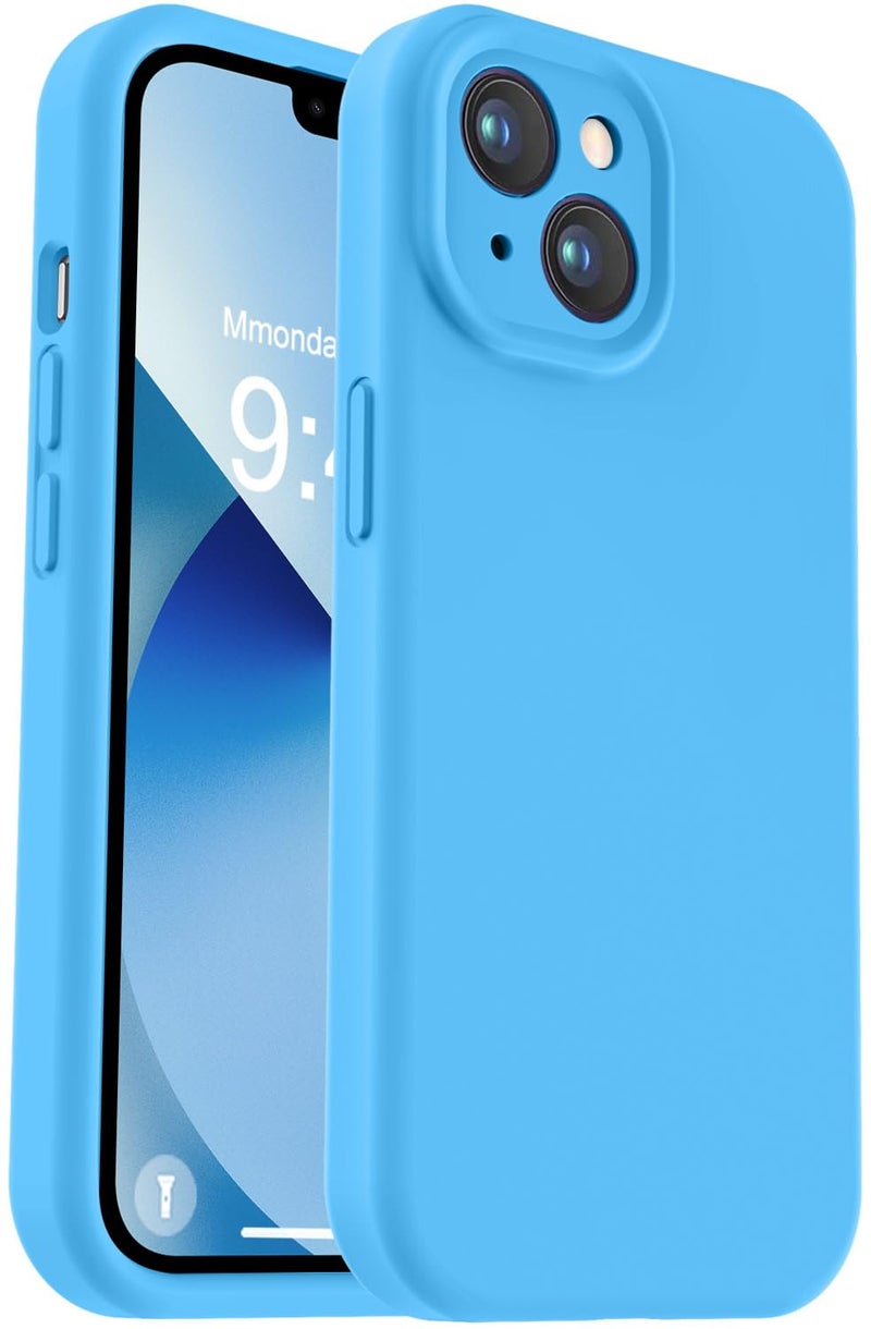 Vooii Compatible with iPhone 13 Case, Liquid Silicone Upgrade [Camera Protection] [Soft Anti-Scratch Microfiber Lining] Shockproof Phone Case for iPhone 13 6.1 inch - Blue - Image 1