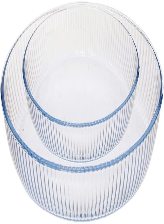 BRO ART Oven Glass Round Tray / 2 Pcs Set/Elegant design, Trusted Brand, Attractive shape/High Quality Materials