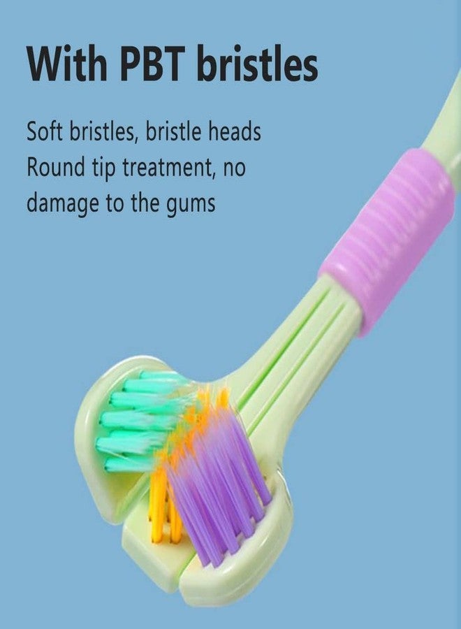 PUTHAK Three-Sided Toothbrushes Soft Bristle Toothbrush for Adults V-Shaped Toothbrush Non-Slip Cleaning Toothbrush (Pack of 4) - Image 5