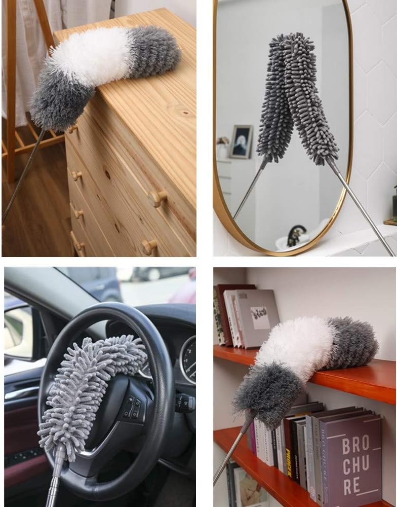 Jebblas Microfiber Dusters for Cleaning with Extension Pole (30-100 inches) Scratch-Resistant Cover, Bendable, Washable, Detachable, Extendable Duster for Cleaning Ceiling Fan - Image 5