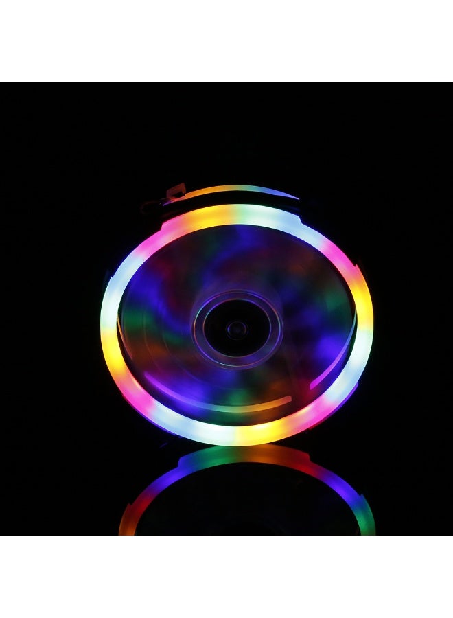 Computer Radiator 12cm Cooler Mute Cooling Fan With Non-adjustable RGB Lights multicolour  - Image 2