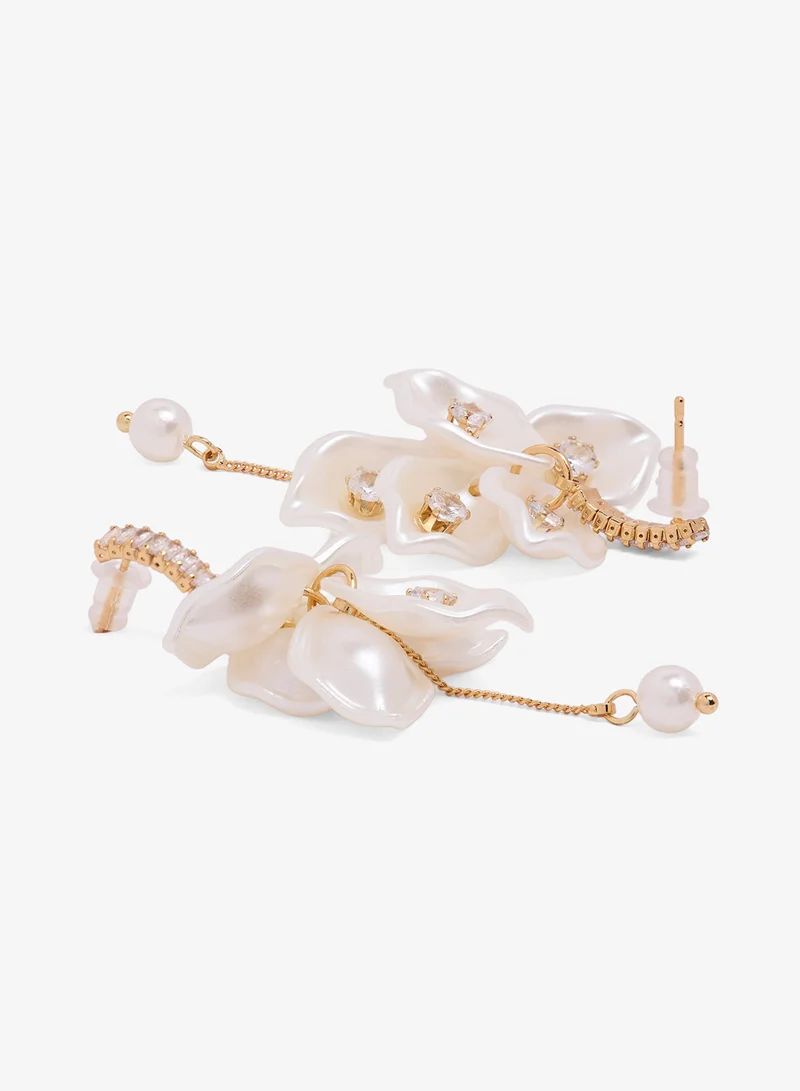 ايلا أقراط متدلية مزينة بالخرز والزهور