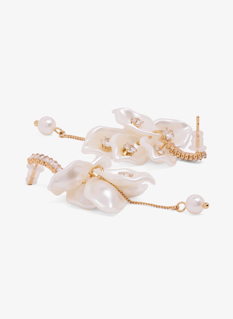 ايلا أقراط متدلية مزينة بالخرز والزهور - Image 2