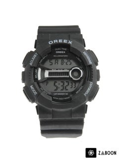 OREEX Water Resist Sport LED Watch with Watch Hand / Week / Time / Date / Alarm / Stopwatch / LED Light(Black)
