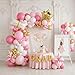 kozee Pink and White Gold Grad Balloon garland arch kit 145pcs With Large Gold Star GRAD Letter balloons for 2026 graduations decorations Prom girls birthday party supplies - Image 3