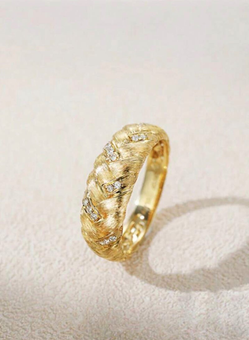 نون-شى خاتم نسائي أنيق وعالي الجودة مطلي باللون الذهبي مقاس 6 - Image 3