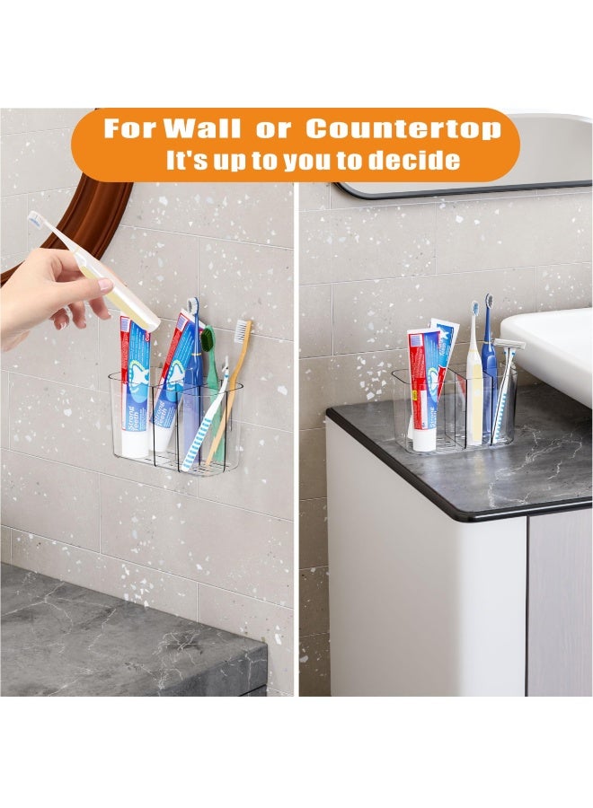 5 Slots Toothpaste Holder for Bathroom Countertop and Wall Mounted Electric Toothbrush Stand Kids Organizer Storage for Family White - Image 3
