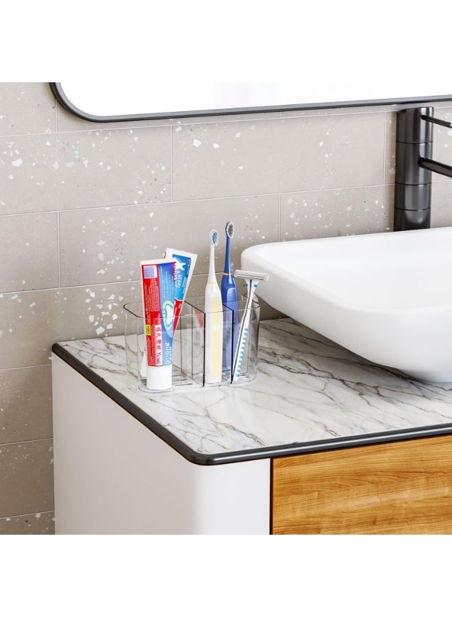 5 Slots Toothpaste Holder for Bathroom Countertop and Wall Mounted Electric Toothbrush Stand Kids Organizer Storage for Family White - Image 4