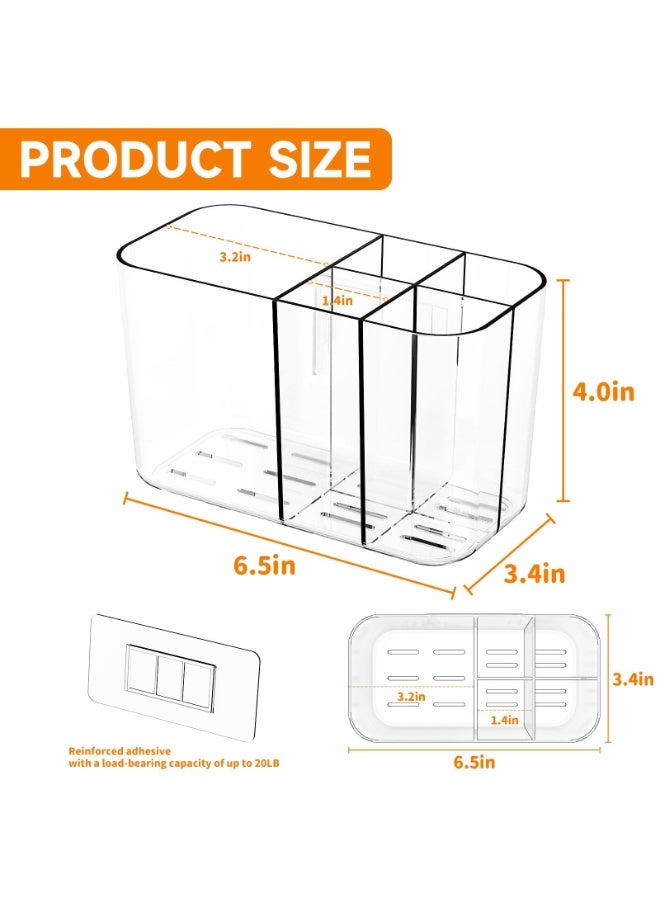5 Slots Toothpaste Holder for Bathroom Countertop and Wall Mounted Electric Toothbrush Stand Kids Organizer Storage for Family White - Image 2