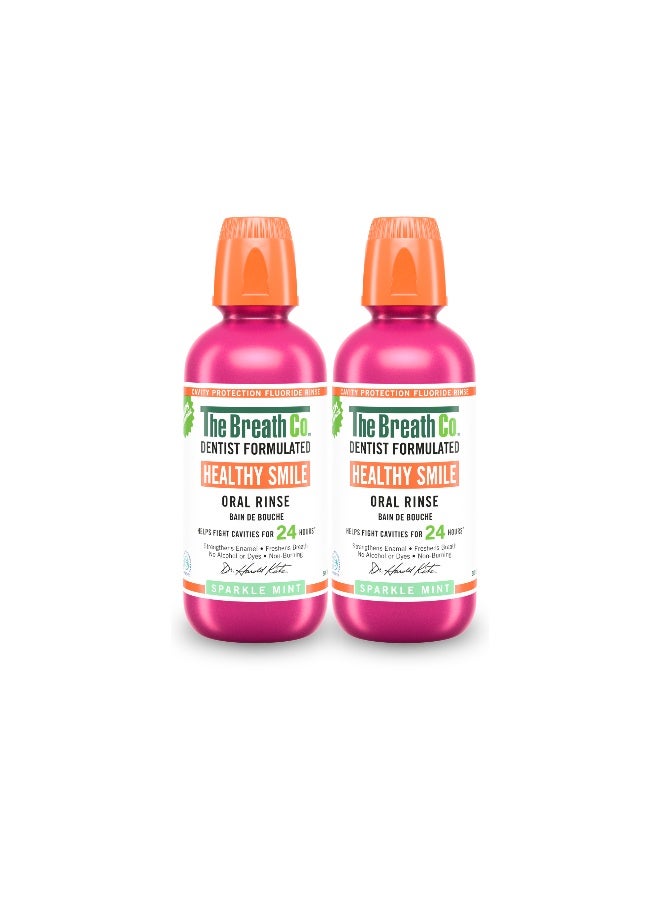 The Breath Co. Healthy Gums Sparkle Mint Mouthwash (Pack of 2) | Alcohol-Free Oral Rinse | 24H Fresh Breath & Gum Care | Dentist Formulated | 500ml Each - Image 1