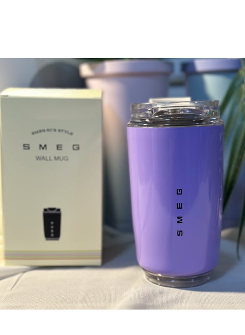 320ML Beverage Cup Travel Portable Car Drinking Cup Stainless Steel Vacuum Leak proof 320ML Coffee Thermos（Purple）