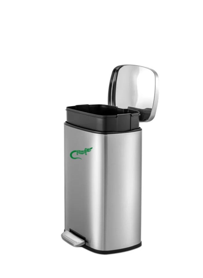 Crocodile - CROCODILE تمساح Stainless Steel Dustbin, Soft-Close Lid & Durable Foot Pedal, Smudge-Resistant Dustbin, 50 Liter/13.2 Gallon Capacity, 2 Years Warranty - Image 1