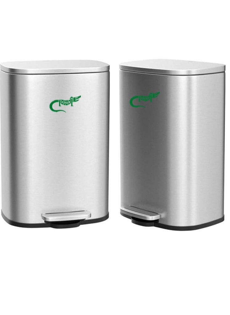 Crocodile - CROCODILE تمساح Stainless Steel Dustbin, Soft-Close Lid & Durable Foot Pedal, Smudge-Resistant Dustbin, 50 Liter/13.2 Gallon Capacity, 2 Years Warranty - Image 1