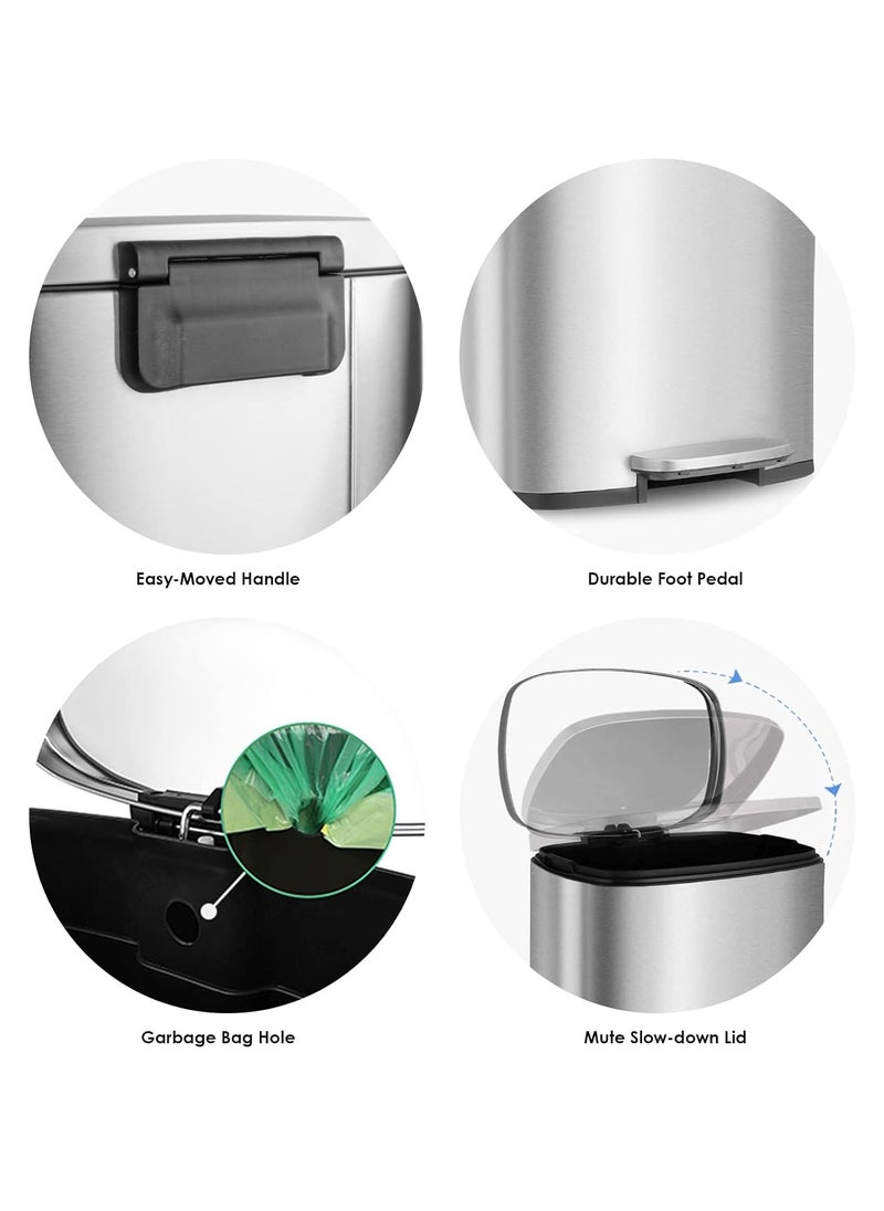 Crocodile - CROCODILE تمساح Stainless Steel Dustbin, Soft-Close Lid & Durable Foot Pedal, Smudge-Resistant Dustbin, 50 Liter/13.2 Gallon Capacity, 2 Years Warranty - Image 1