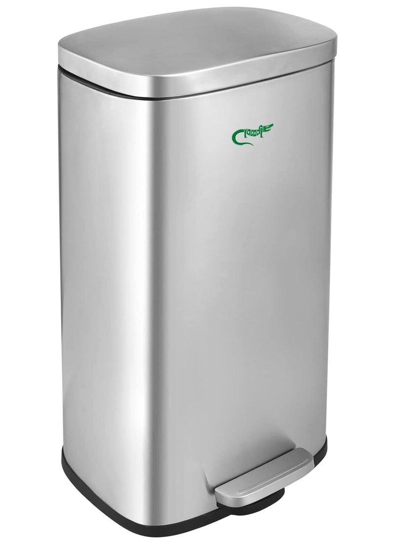 Crocodile - CROCODILE تمساح Stainless Steel Dustbin, Soft-Close Lid & Durable Foot Pedal, Smudge-Resistant Dustbin, 50 Liter/13.2 Gallon Capacity, 2 Years Warranty - Image 1