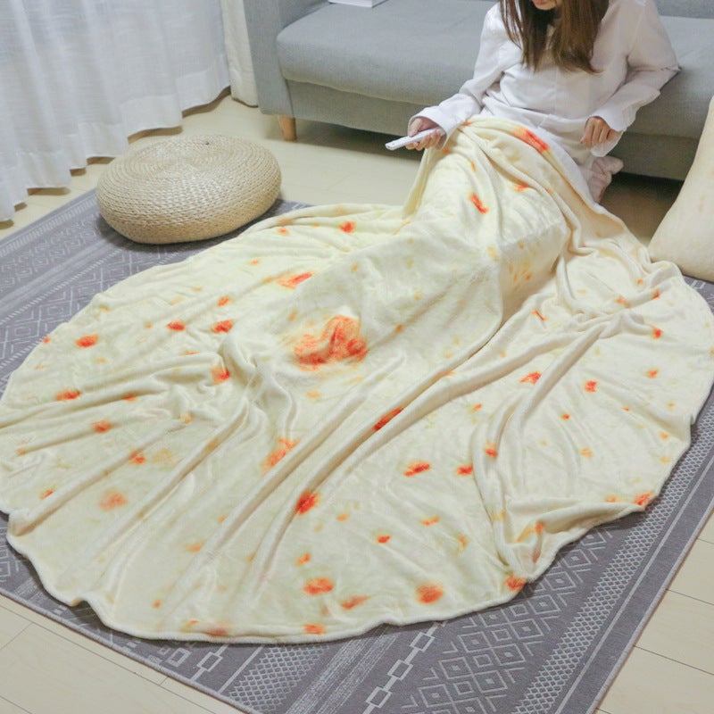 Tortilla Blanket Burrito Blanket Tortilla Pancake Blanket Flannel Air Conditioning Sofa Blanket - Image 3
