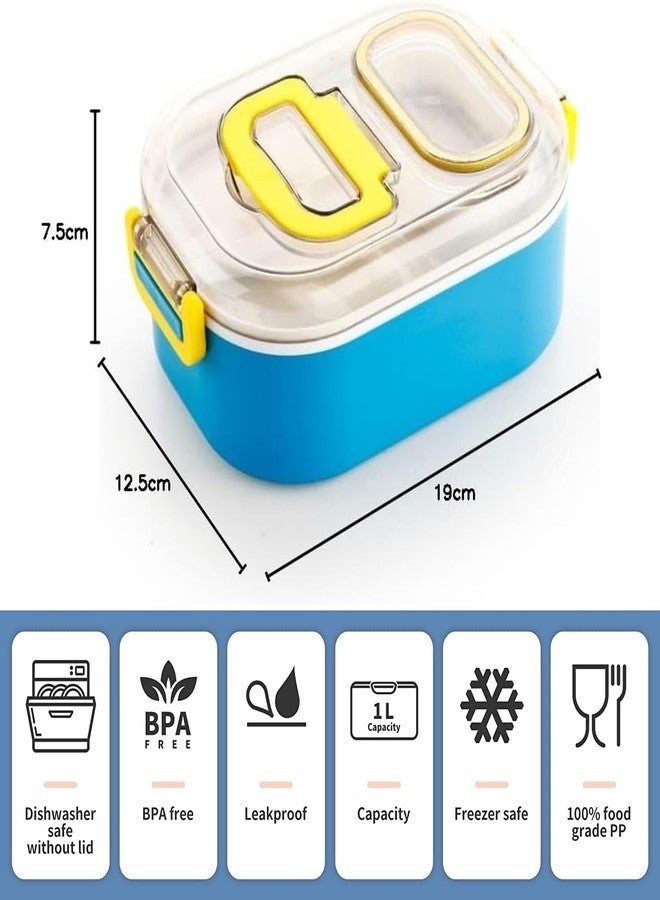 DEBINS Leakproof Airtight Lunch Box with Sauce Compartment & Spoon | BPA-Free Food Grade Tiffin Box | Microwave Safe, Durable & Portable | Ideal for Office, School & Travel (Lilac) - Image 5