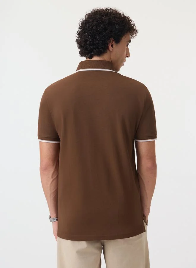 The Souled Store Men Brown Solid Pique Polo