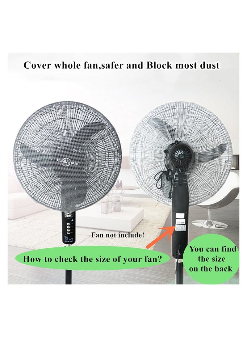 Loquat Fan Cover, 2 Pack 16 Washable Pedestal Fan Dustproof Cover, Protect Kid Children Baby Finger Net Mesh Fan Guard, Summer Home Fan Safety Dust Cover, for Parents of Toddlers (Black) - Image 4