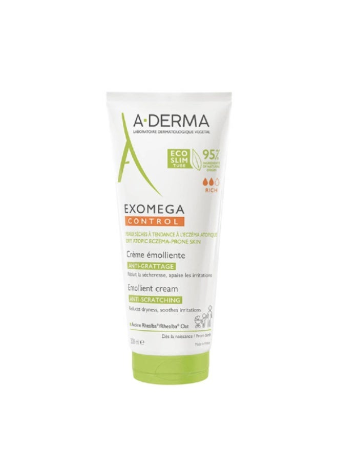 A-Derma Exomega Control Emollient Cream Anti-Scratching 200ml - Image 1