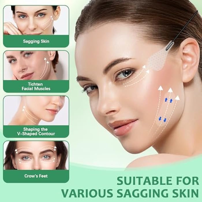 NBF Face Lift Tape Invisible With String, Face Tape Lifting Invisible, Neck Lift Tape Behind Neck, V-Shaped Instant Facelift, Waterproof Transparent for Sagging Skin, Double Chin, Wrinkles, Eyes, 160PCS-F - Image 2