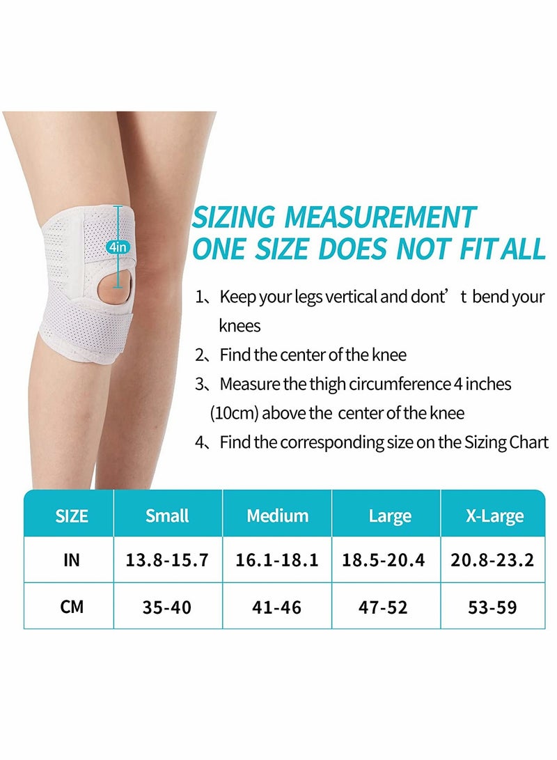 SYOSI دعامة الركبة مع مثبتات جانبية لتخفيف آلام تمزق الغضروف المفصلي والتهاب المفاصل والرباط الصليبي الأمامي والتهاب المفاصل وتسكين آلام المفاصل ودعم الركبة القابل للتعديل والتنفس ومناسب لإصابات الرياضة (يسار - يسار) - Image 2