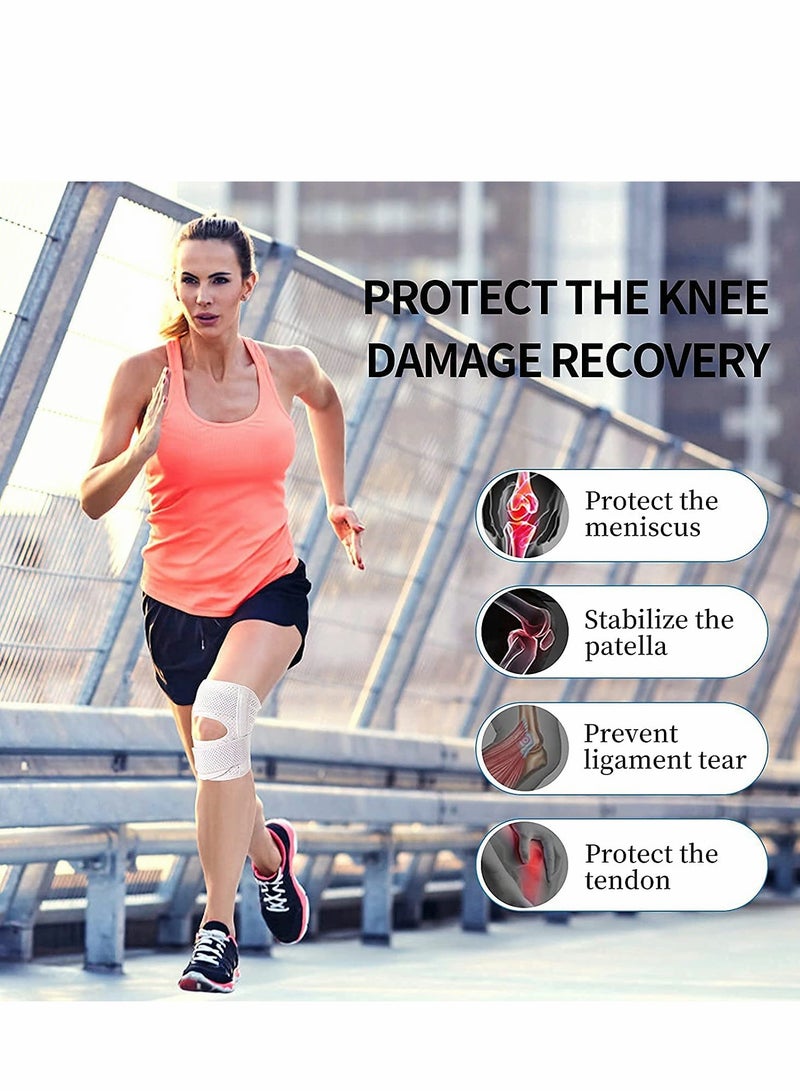 SYOSI دعامة الركبة مع مثبتات جانبية لتخفيف آلام تمزق الغضروف المفصلي والتهاب المفاصل والرباط الصليبي الأمامي والتهاب المفاصل وتسكين آلام المفاصل ودعم الركبة القابل للتعديل والتنفس ومناسب لإصابات الرياضة (يسار - يسار) - Image 3