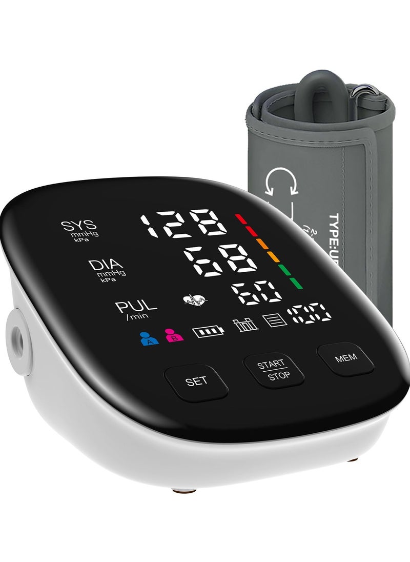 Joshberg Blood Pressure Monitor, Automatic Upper Arm Blood Pressure Monitors for Home Use with Digital LED Display, Adjustable Blood Pressure Cuff 9-17'' with 2×199 Sets Memory (White)  - Image 1