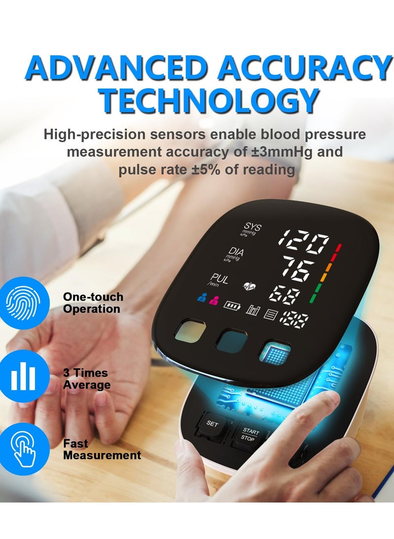 Joshberg Blood Pressure Monitor, Automatic Upper Arm Blood Pressure Monitors for Home Use with Digital LED Display, Adjustable Blood Pressure Cuff 9-17'' with 2×199 Sets Memory (White)  - Image 2