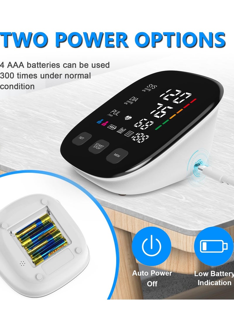 Joshberg Blood Pressure Monitor, Automatic Upper Arm Blood Pressure Monitors for Home Use with Digital LED Display, Adjustable Blood Pressure Cuff 9-17'' with 2×199 Sets Memory (White)  - Image 4