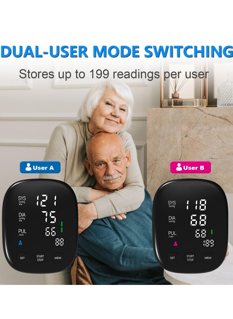 Joshberg Blood Pressure Monitor, Automatic Upper Arm Blood Pressure Monitors for Home Use with Digital LED Display, Adjustable Blood Pressure Cuff 9-17'' with 2×199 Sets Memory (White)  - Image 5