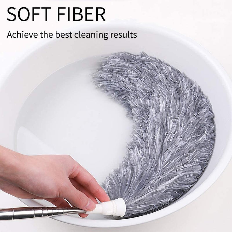 OZAWA Microfiber Feather Duster Bendable Extendable Fan Cleaning Duster with 100 inches Expandable Pole Handle Washable Duster for Ceiling FansWindow Blinds Furniture - Image 2