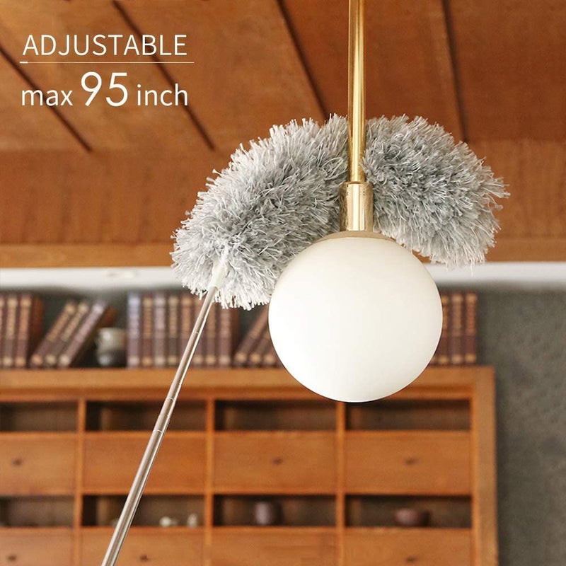 OZAWA Microfiber Feather Duster Bendable Extendable Fan Cleaning Duster with 100 inches Expandable Pole Handle Washable Duster for Ceiling FansWindow Blinds Furniture - Image 4