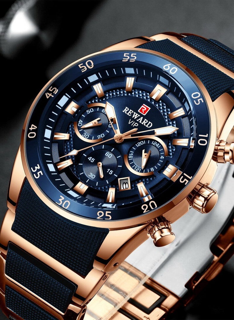 REWARD Mens Wrist Watches, Luxury Fashion Analog Quartz Watch, Classic Big Face Chronograph Waterproof Luminous Date Stainless Business Watches for Men - Image 5