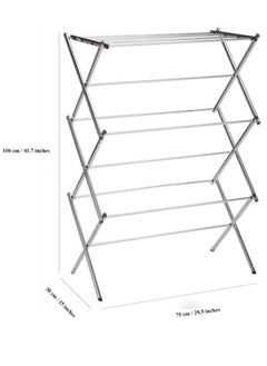 AIWANTO Portable Foldable Adjustable Clothes Drying Rack Clothes Rack for Air Drying Clothing Sturdy Durable Clothes Dryer Laundry Drying Stand for Indoor Outdoor Balcony  - Image 3