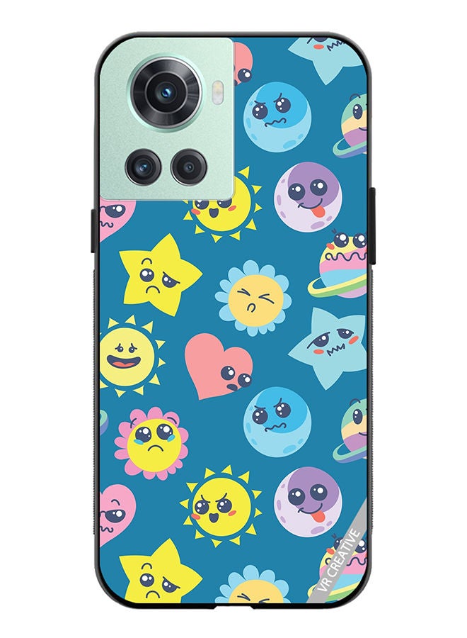 VR CREATIVE Protective Case Cover For OnePlus 10R Various Cartoon Emoticons Design Multicolour - Image 1