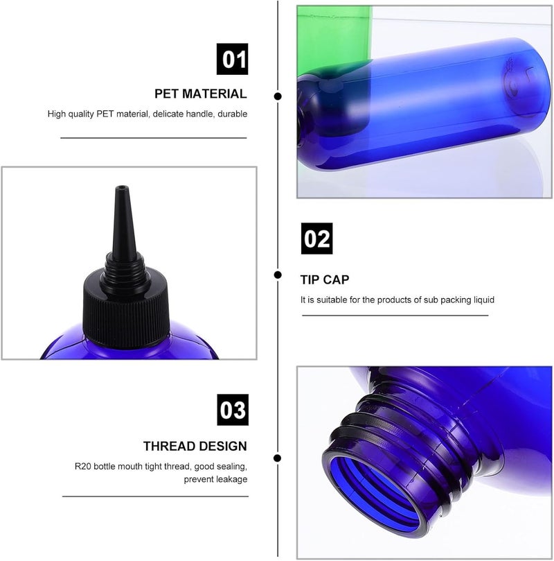 6pcs 500ml Hair Dyeing Applicator Bottles Squeeze Dispenser with Black Nozzle Caps Refillable Hair Coloring Tool for Salon and Home Use - Image 4