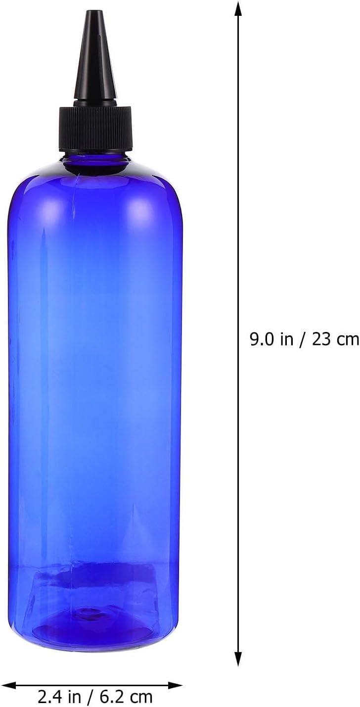 6pcs 500ml Hair Dyeing Applicator Bottles Squeeze Dispenser with Black Nozzle Caps Refillable Hair Coloring Tool for Salon and Home Use - Image 1