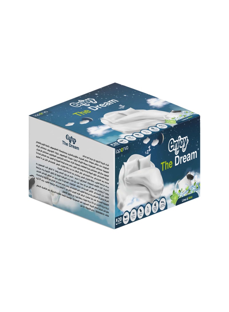 Laperva Enjoy the Dream Sleep Aid Supplement with Melatonin- Lime Mint, 20x15ml Vials , 5-HTP, Rosmarinic Acid, Curcuminoids, Safranal & Crocins, Passionflower, Zinc & Magnesium  - Image 1