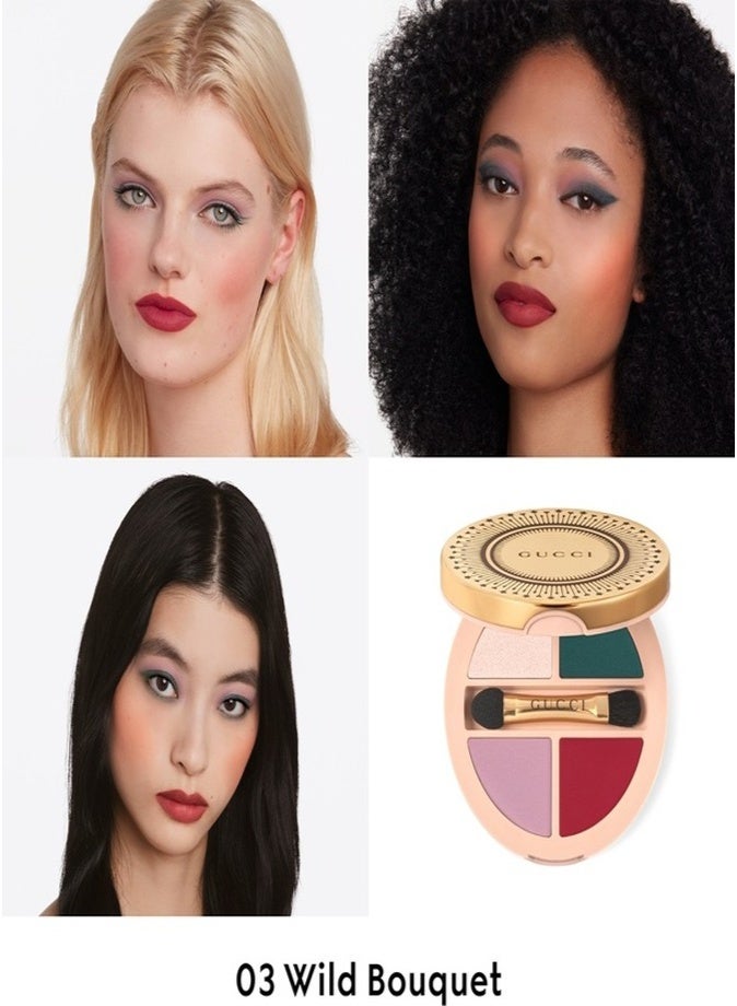 GUCCI Palette De Beauté Quatuor Eyeshadow Palette 6.1g – 03 Wild Bouquet Luxury Eye Makeup - Image 2