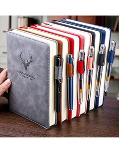 Tanyaz A5 Leather Ruled Notebook,360 Pages Super Thick Wax Sense Leather Business Office Daily Work Student Notebook with Pen Loop, Bookmark for Office Home School Business Writing & Note Taking (Pink)  - Image 4