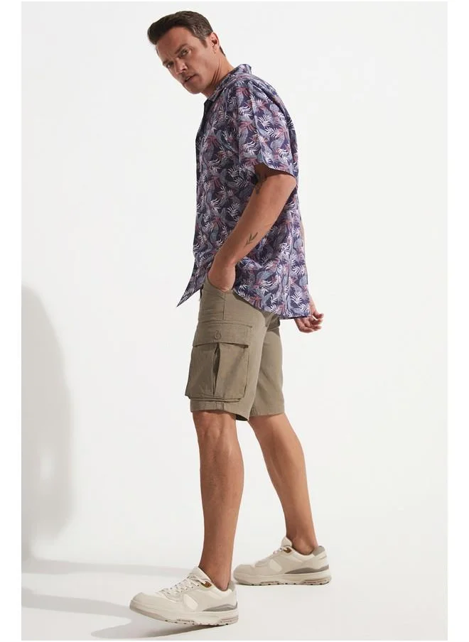 JUNE June Men Cargo Pocket Short Khaki