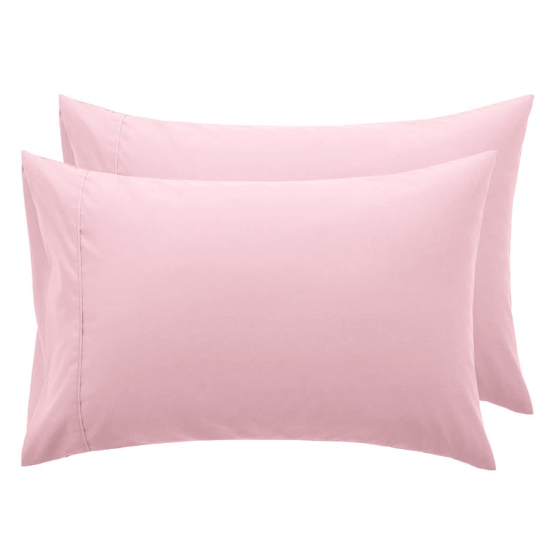 DAN RIVER Dan River 100% Cotton Jersey Pillowcase Queen Size Jersey Knit PillowcasesSoft Cozy Pillow CoversHeather Cotton Jersey Pillow Case SetT-Shirt Jersey Cotton Pillow Case Set of 2 QueenPink 