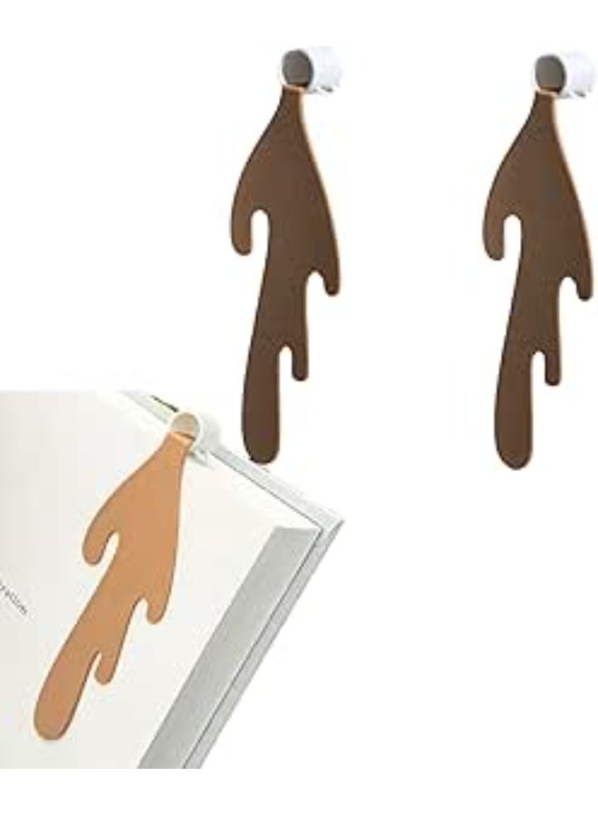 Coffee Splatter Design Bookmarks - 2 Pcs Set, Durable Waterproof ABS Resin, Unique Funny Spilled Coffee Page Marker, Gift for Coffee Lovers, Bookworms & Students - White - Image 1