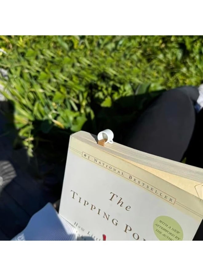 Coffee Splatter Design Bookmarks - 2 Pcs Set, Durable Waterproof ABS Resin, Unique Funny Spilled Coffee Page Marker, Gift for Coffee Lovers, Bookworms & Students - White - Image 3