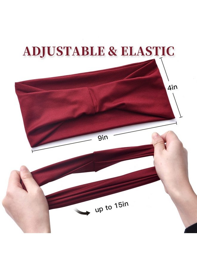Carede 12 حزمة من رباطات الرأس العريضة للنساء بدون انزلاق مرنة بوهو لرباطات الشعر ناعمة مطاطية لليوغا والتمارين الرياضية والجري رباطات رأس سميكة لشعر النساء لامتصاص العرق بألوان صلبة - Image 3