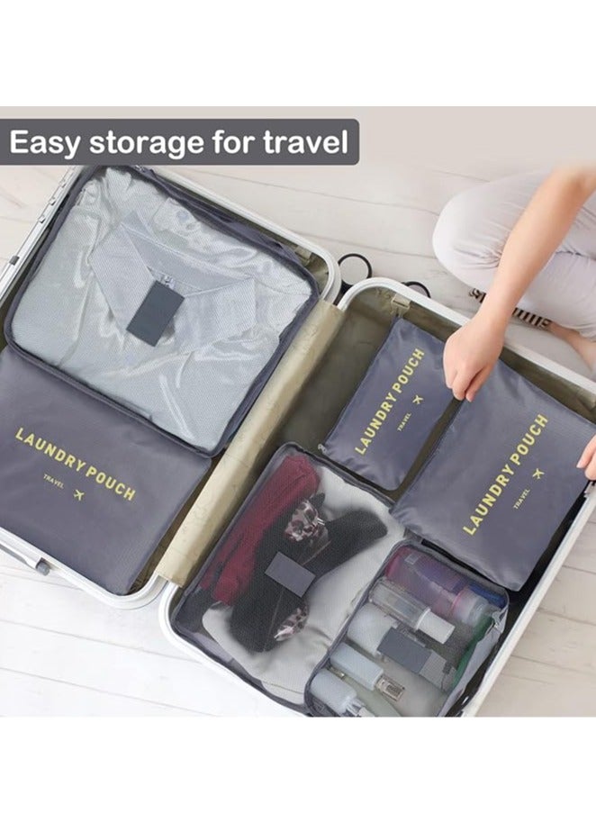 مورانو طقم منظمات سفر من مورانو طقم مكون من 7 قطع مقاوم للماء مصنوع من ألياف البولستر المتينه لون رمادي فاتح - Image 2