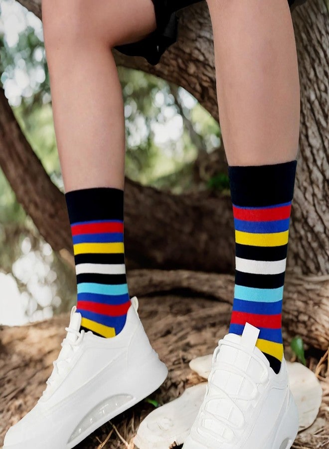 WeciBor Men's Dress Funny Crazy Novelty Colorful Cotton Crew Socks, 12 Pack Multicolor Geometric, Size 10-13 - Image 3