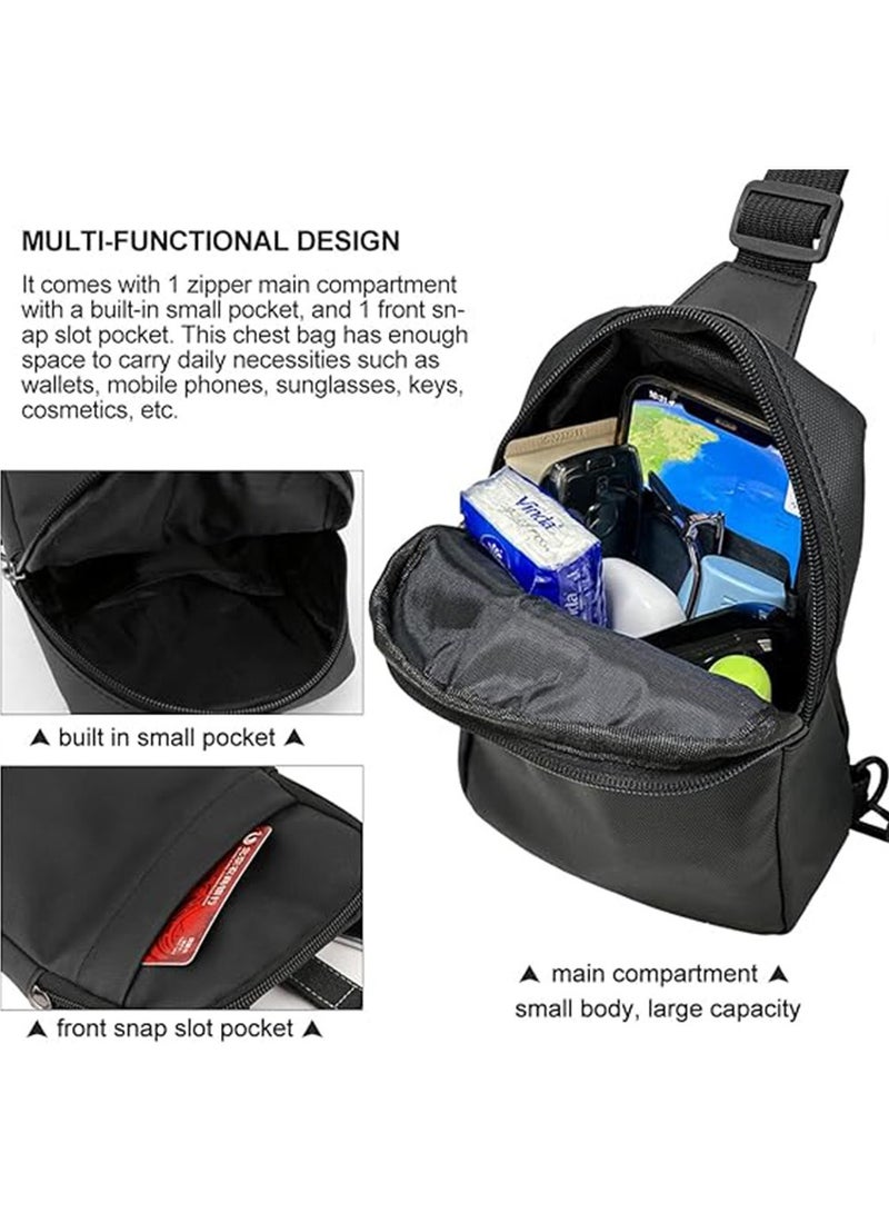 Small Sling Bag for Men Women Waterproof Crossbody Fanny Packs Purses Chest Bags with Adjustable Shoulder Belt for Travel Sport Camping (Black) - Image 4